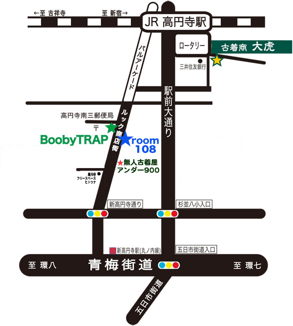 高円寺４店舗の地図